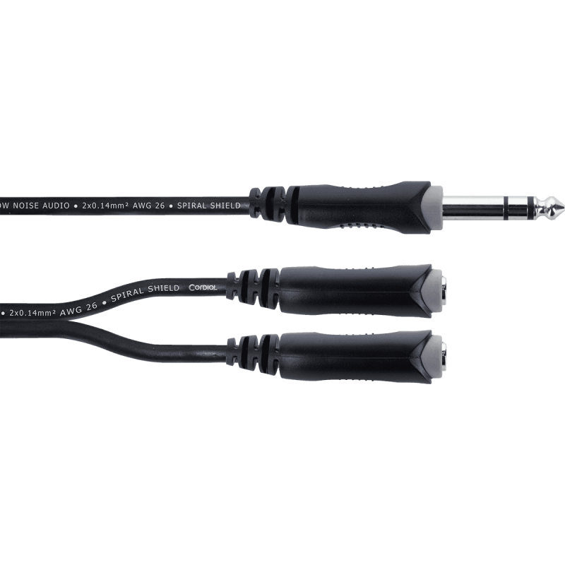 CORDIAL EY0.3VKK Jack - Jack stéréo m./2 Jacks stéréo f. - 30cm
