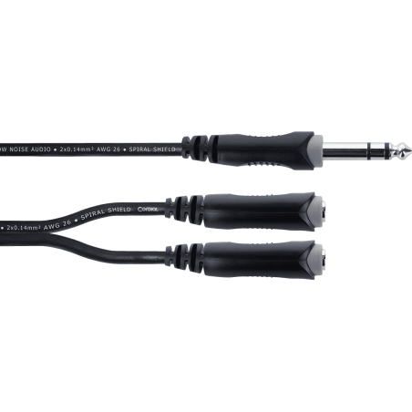 CORDIAL EY0.3VKK Jack - Jack stéréo m./2 Jacks stéréo f. - 30cm