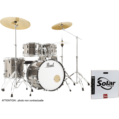 PEARL RSS505BCC-707 Fusion 20 5 fûts - Bronze Metallic + B-50 + Pack Sabian Solar 3 cymbales