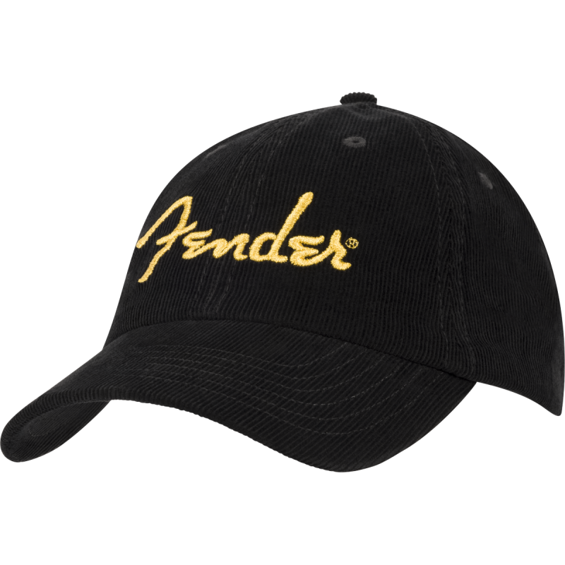 Fender Casquette baseball velours cÙtelÈ avec logo Spaghetti dorÈ
