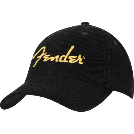 Fender Casquette baseball velours cÙtelÈ avec logo Spaghetti dorÈ