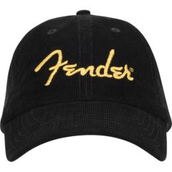 Fender Casquette baseball velours cÙtelÈ avec logo Spaghetti dorÈ
