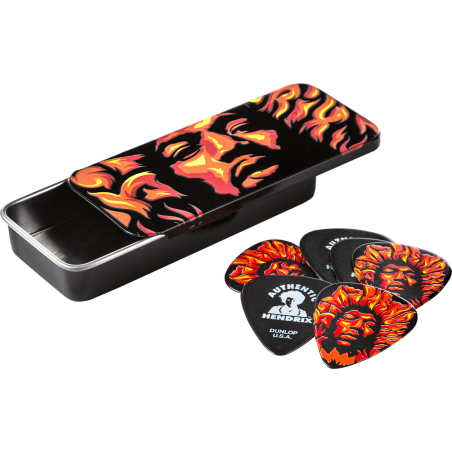 Boite 6 Mediators DUNLOP Jimi Hendrix Voodoo Fire, heavy