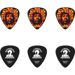 Boite 6 Mediators DUNLOP Jimi Hendrix Voodoo Fire, heavy