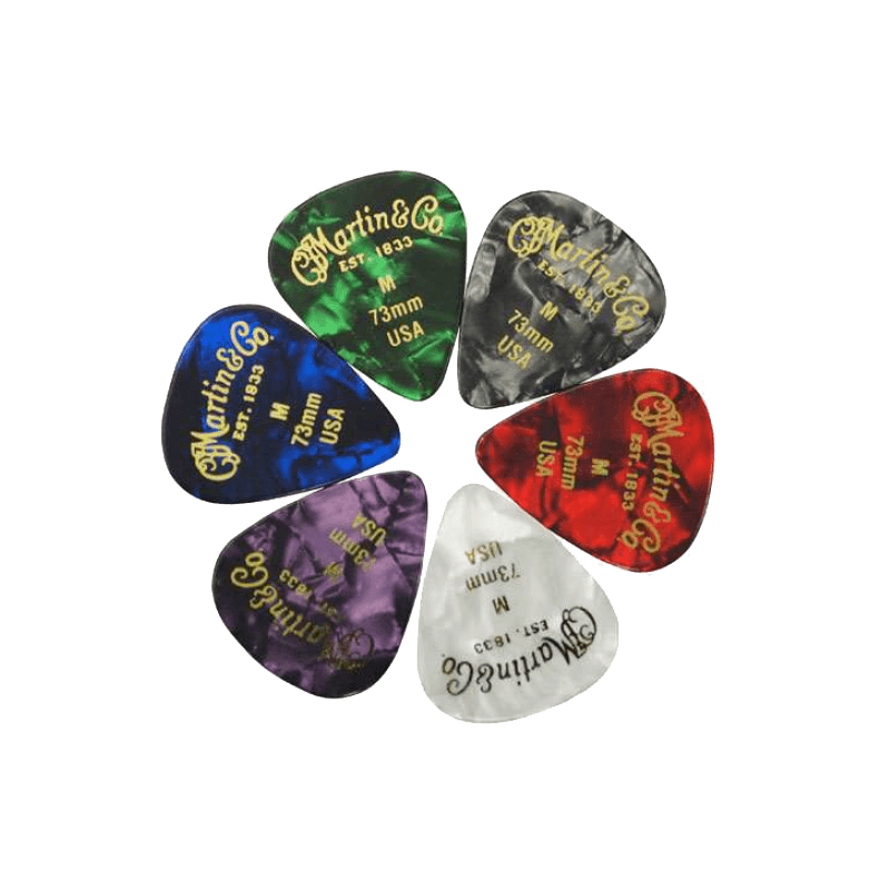 Sachet de 6 mÈdiators MARTIN Medium, Coloris assortis