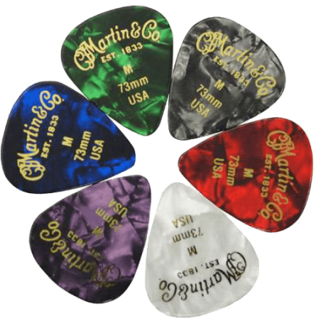 Sachet de 6 mÈdiators MARTIN Medium, Coloris assortis