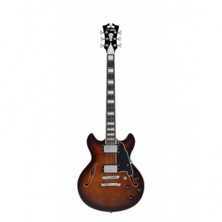 Guitare D'ANGELICO Premier Mini DC Brown Burst avec housse