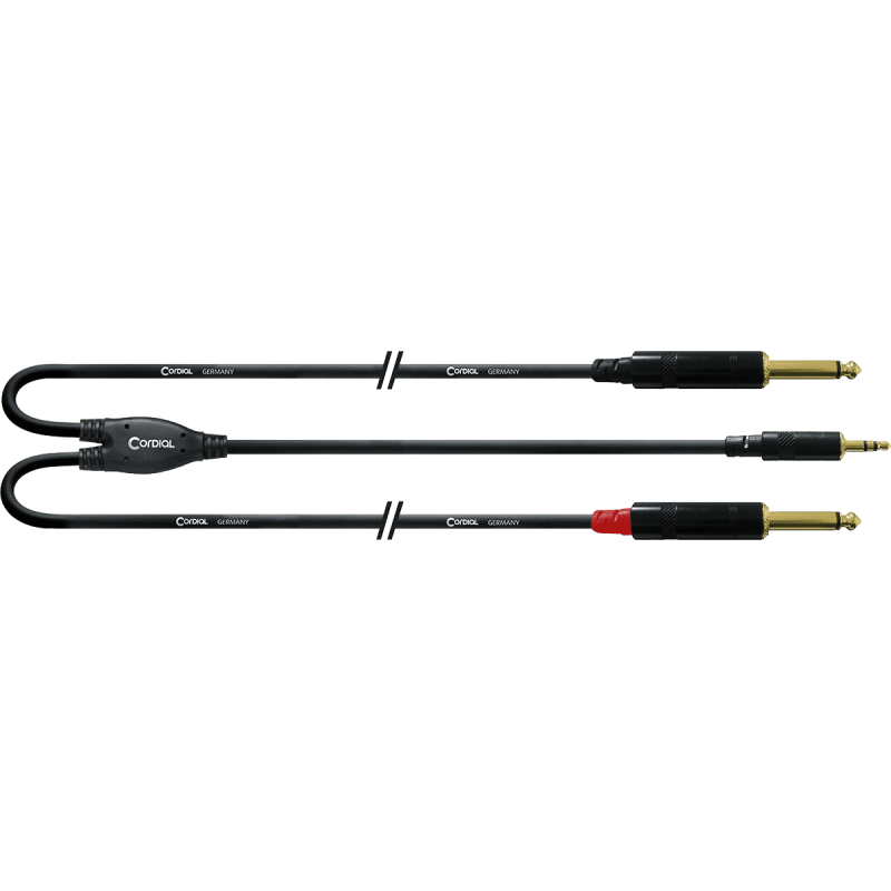 C‚ble CORDIAL - CFY1.5WPP-LONG Mini-Jack vers 2 Jack mono - Y long - 1.5m