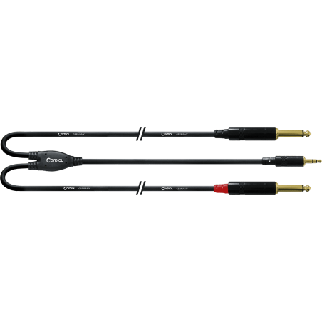 C‚ble CORDIAL - CFY1.5WPP-LONG Mini-Jack vers 2 Jack mono - Y long - 1.5m