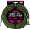 C‚ble ERNIE BALL 6077 Jack/jack coudÈ - 3m noir et vert