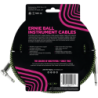C‚ble ERNIE BALL 6077 Jack/jack coudÈ - 3m noir et vert