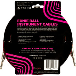 C‚ble ERNIE BALL 6394 Jack/jack 3m rouge et noir