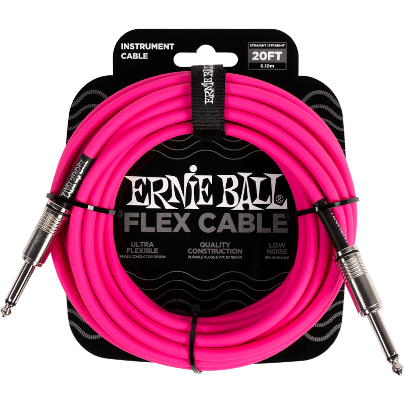 Flex cable ERNIE BALL 6418 Jack/jack 6m rose