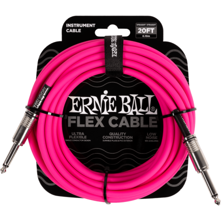 Flex cable ERNIE BALL 6418 Jack/jack 6m rose