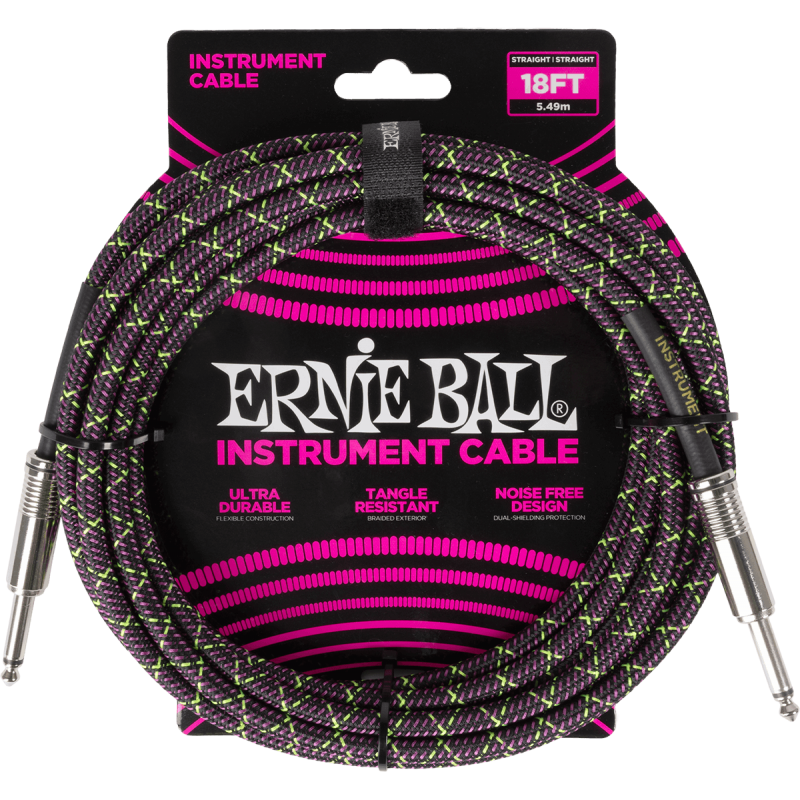ERNIE BALL 6431 C‚ble Jack/jack 5,5m Purple Python Violet