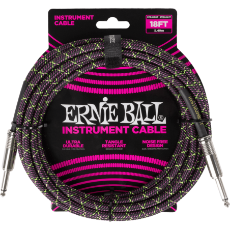 ERNIE BALL 6431 C‚ble Jack/jack 5,5m Purple Python Violet
