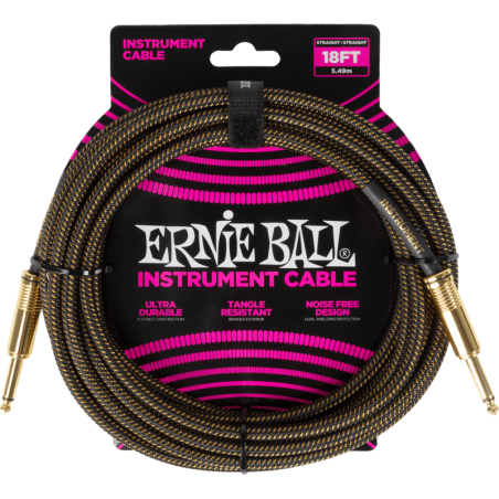 Cable tressÈ ERNIE BALL 6432 Jack/jack 5,5m Pay Dirt