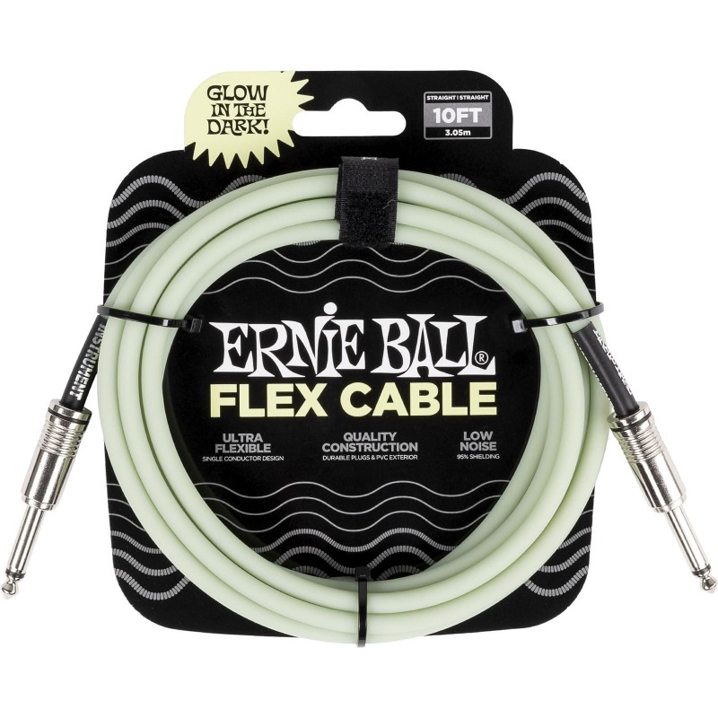 Flex cable ERNIE BALL 6436 Jack/jack 3m phosphorescent