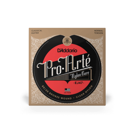 Cordes en bronze 80/20 pour guitare classique D'Addario Pro-Arte EJ47, Normal