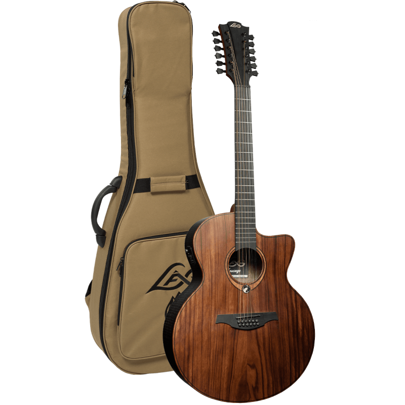 Guitare 12 Cordes Lag SAUVAGE J12CE Jumbo Pan-CoupÈ …lectro