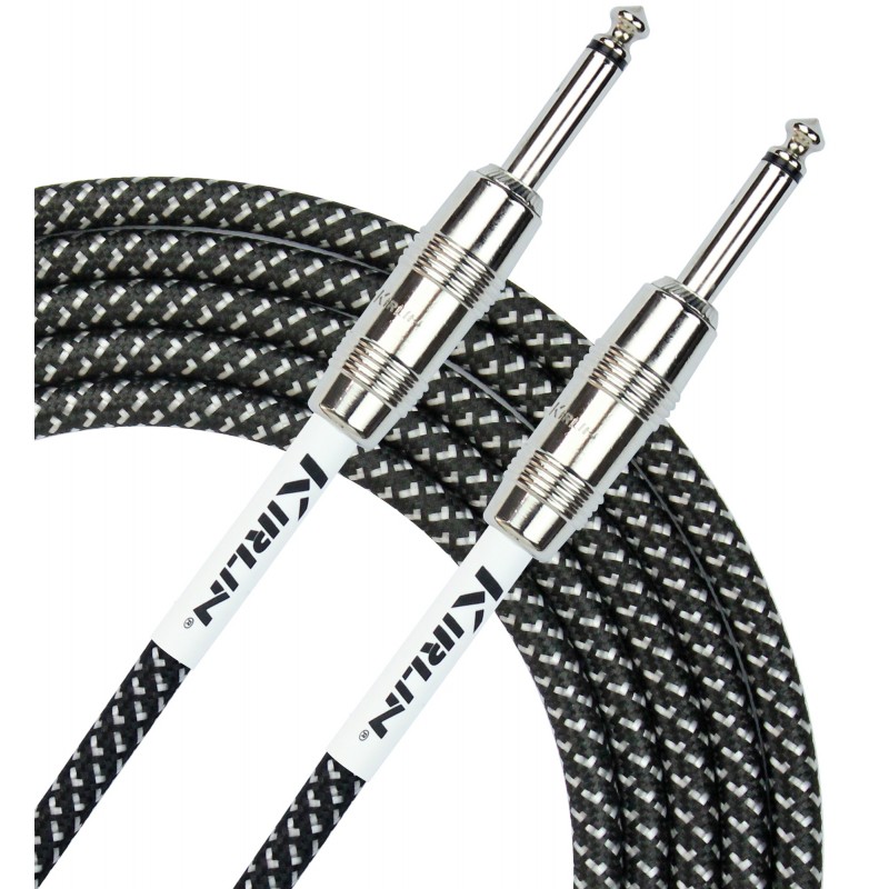 CABLE GUITARE KIRLIN 10M TRESSE JACK JACK NOIR