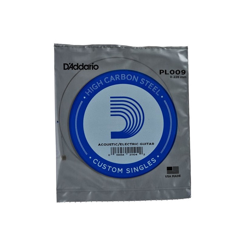 D'Addario Corde acier plein Tirant 009
