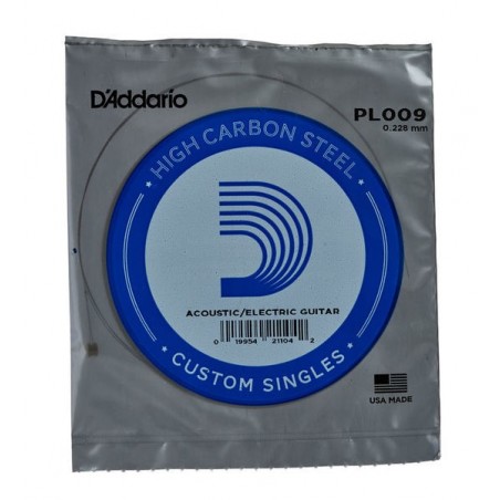 D'Addario Corde acier plein Tirant 009