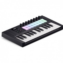 NOVATION LAUNCHKEY-MN25-MK4 Clavier maitre 25 mini-touches, 16 pads, 8 encodeurs, Ècran OLED