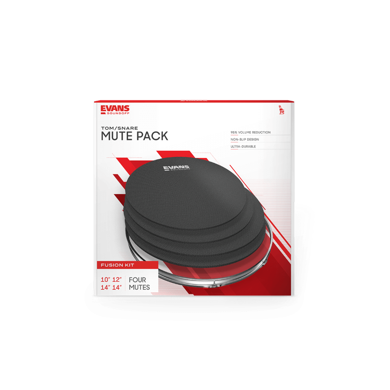 Pack de sourdines SoundOff by Evans, Fusion (10, 12, 14, 14)