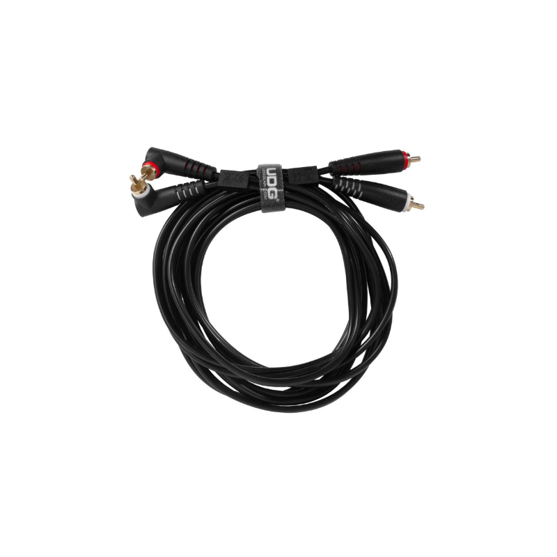 Cable UDG RCA Droit - RCA CoudÈ Noir 3m