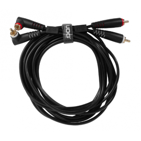 Cable UDG RCA Droit - RCA CoudÈ Noir 3m