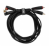 Cable UDG RCA Droit - RCA CoudÈ Noir 3m