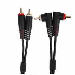 Cable UDG RCA Droit - RCA CoudÈ Noir 3m