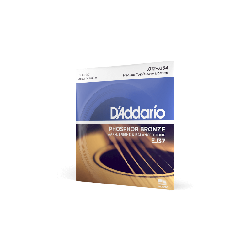 Cordes D'Addario phosphore bronze guitare acoustique 12 cordes 12-54