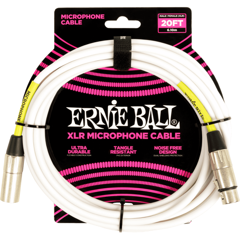 Ernie Ball XLR 6 M Blanc | Ubico Musique