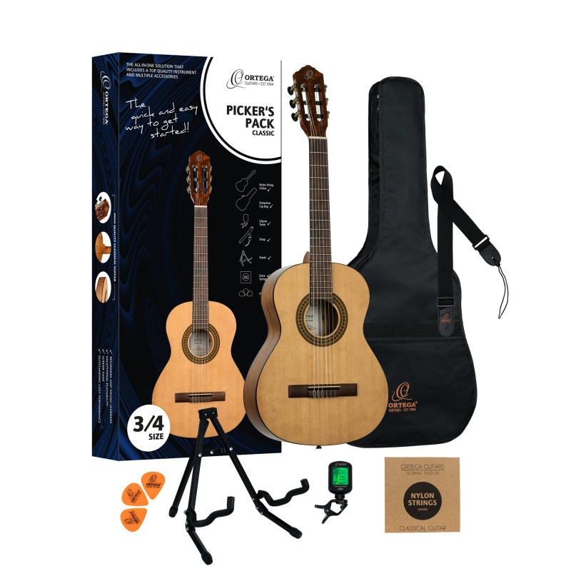 ORTEGA RPPC34 – Pack guitare classique 3/4 avec accessoires