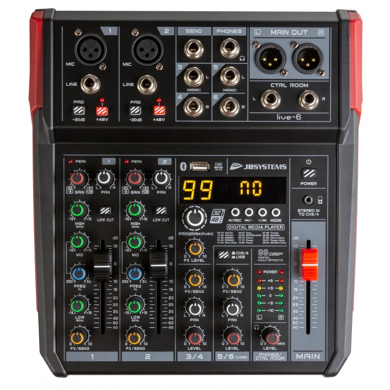 Table DE Mixage LIVE-6 USB JB Systems | Ubico Musique