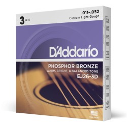 Cordes D'addario '3 JEU AC PB CST Light | Ubico Musique