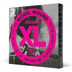Cordes D'addario '3 JEU Elec XL SUP Light 9-42