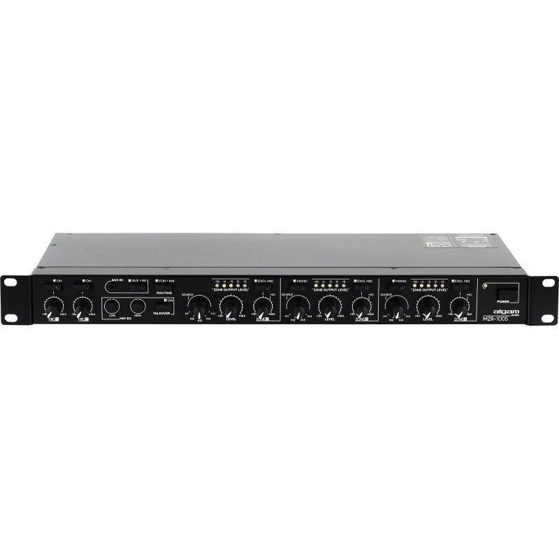 Algam Audio MZR-1005 – Mixeur/zoneur 5 entrées, 3 zones, rack 1U