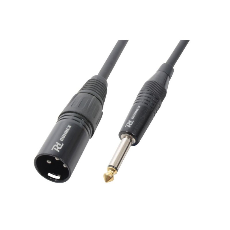 Cordon audio XLR mâle jack 6,35 mâle mono 1,5 m  noir