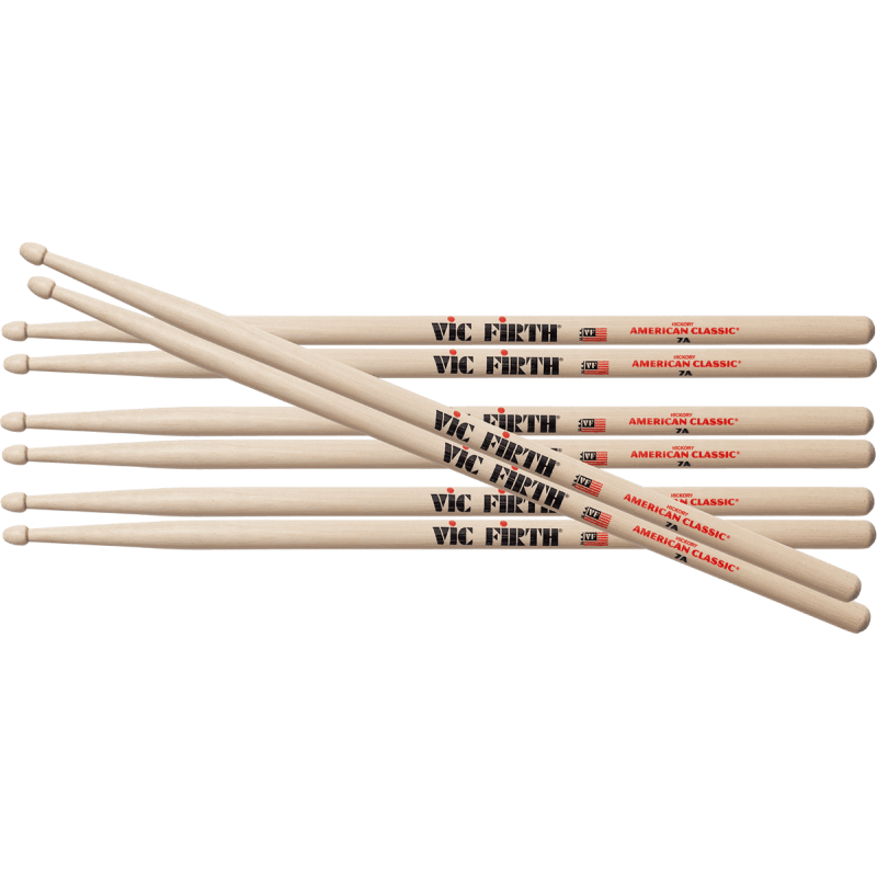 Vic Firth American Classic 7A Value Pack - 4 paires | Ubico Musique