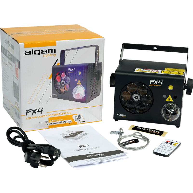Algam Lighting FX-4 - Combo 4-en-1 gobos, Magic Ball, laser, strobe