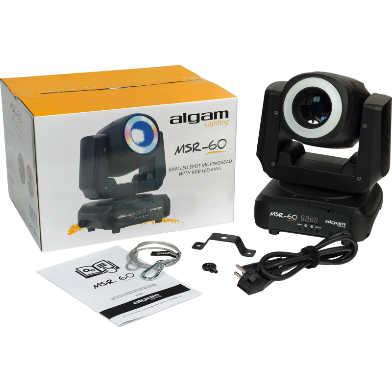 Algam Lighting MSR60 - Lyre spot LED 60W avec anneau LED RGB