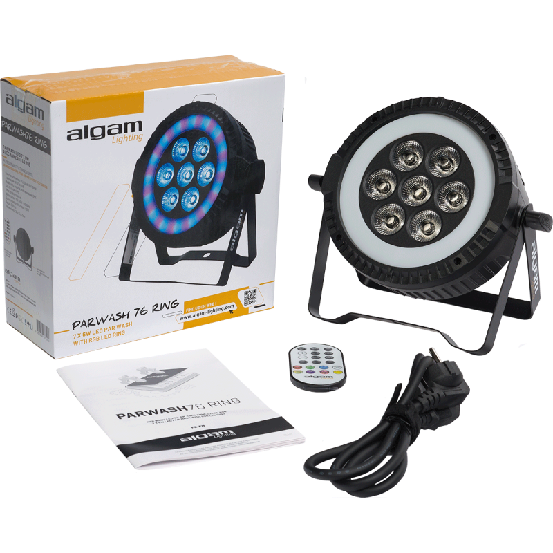 Algam Lighting PARWASH76-RING - PAR LED 7x6W + anneau RVB
