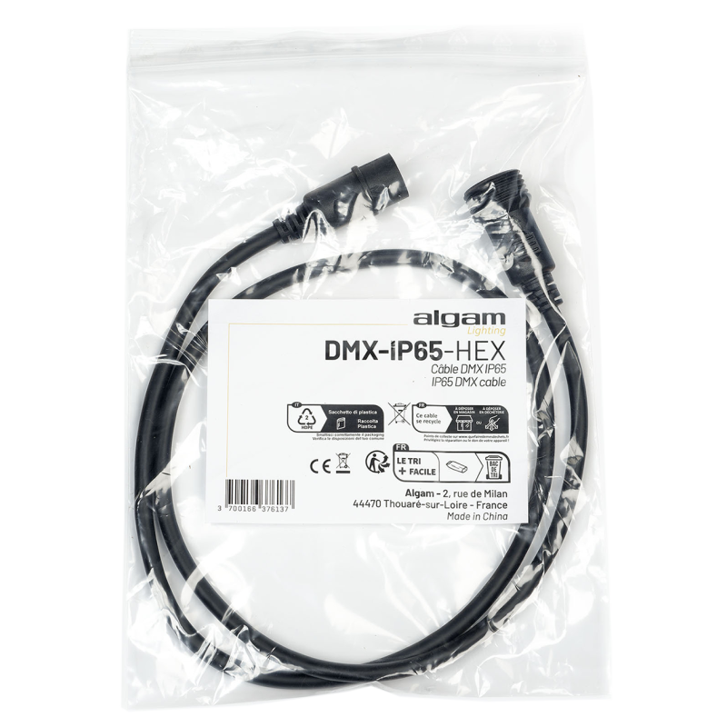 Algam Lighting DMX-IP65-HEX - Câble DMX IP65 pour IP PAR HEX