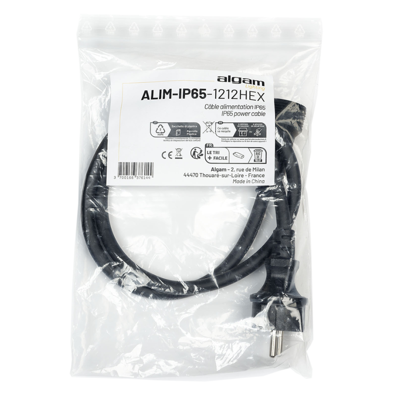 Algam Lighting ALIM-IP65-1212HEX - Câble alim IP65 | Ubico
