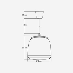 Audiophony PA SHP660 - Enceinte à suspendre 6.5'+ 1/2' 60W 100V