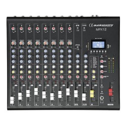 Audiophony MPX12 - Mixer 12CH +compresseur + Effets + lecteur USB/SD/B