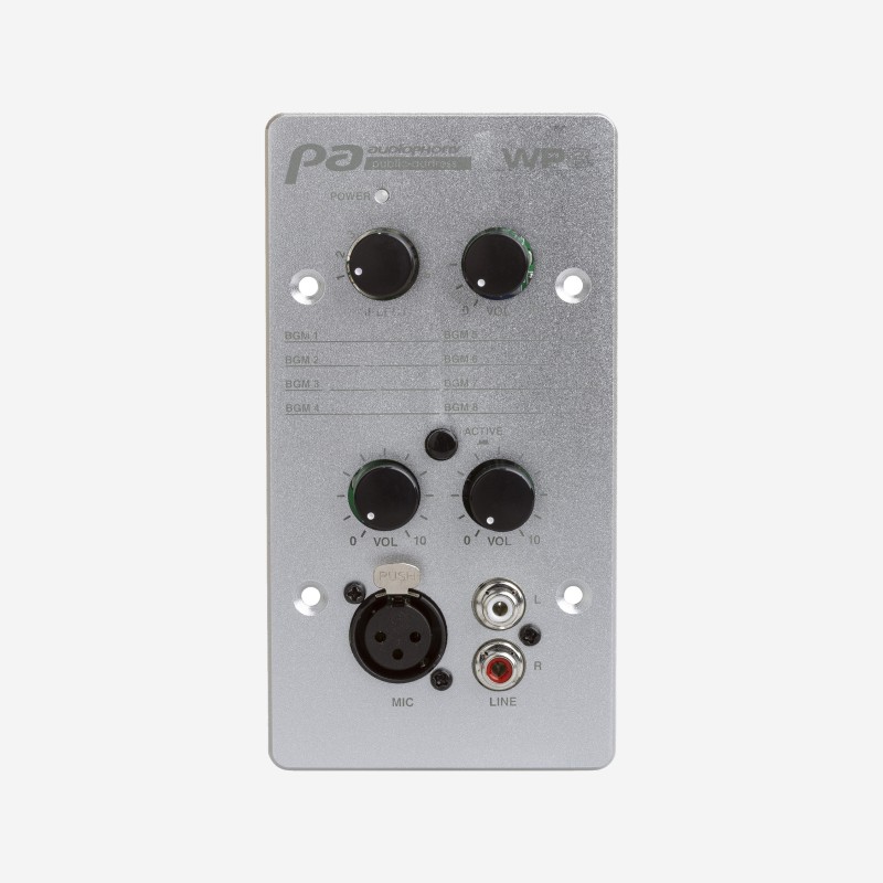 Audiophony PA WP8 - Contr mur + select source + MIC line IN pour matri
